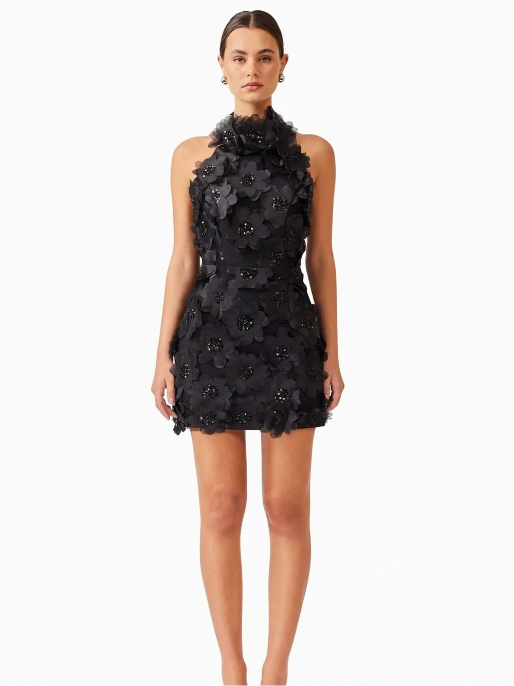 Elliatt Cherry Blossom Mini Dress Black Small NWT - Picture 2 of 8